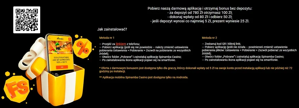 Aplikacja mobilna kasyna Spinamba